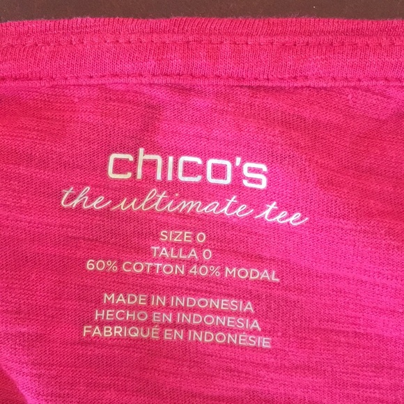 Chico’s Ultimate Tee In Fuchsia size small - Picture 4 of 7